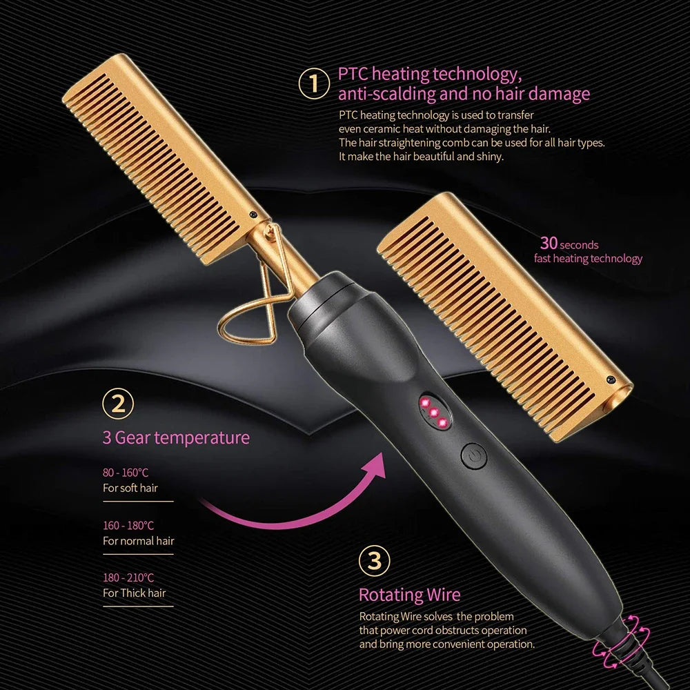 Hair Straightener Heat Pressing Comb