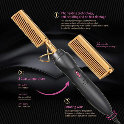 Hair Straightener Heat Pressing Comb