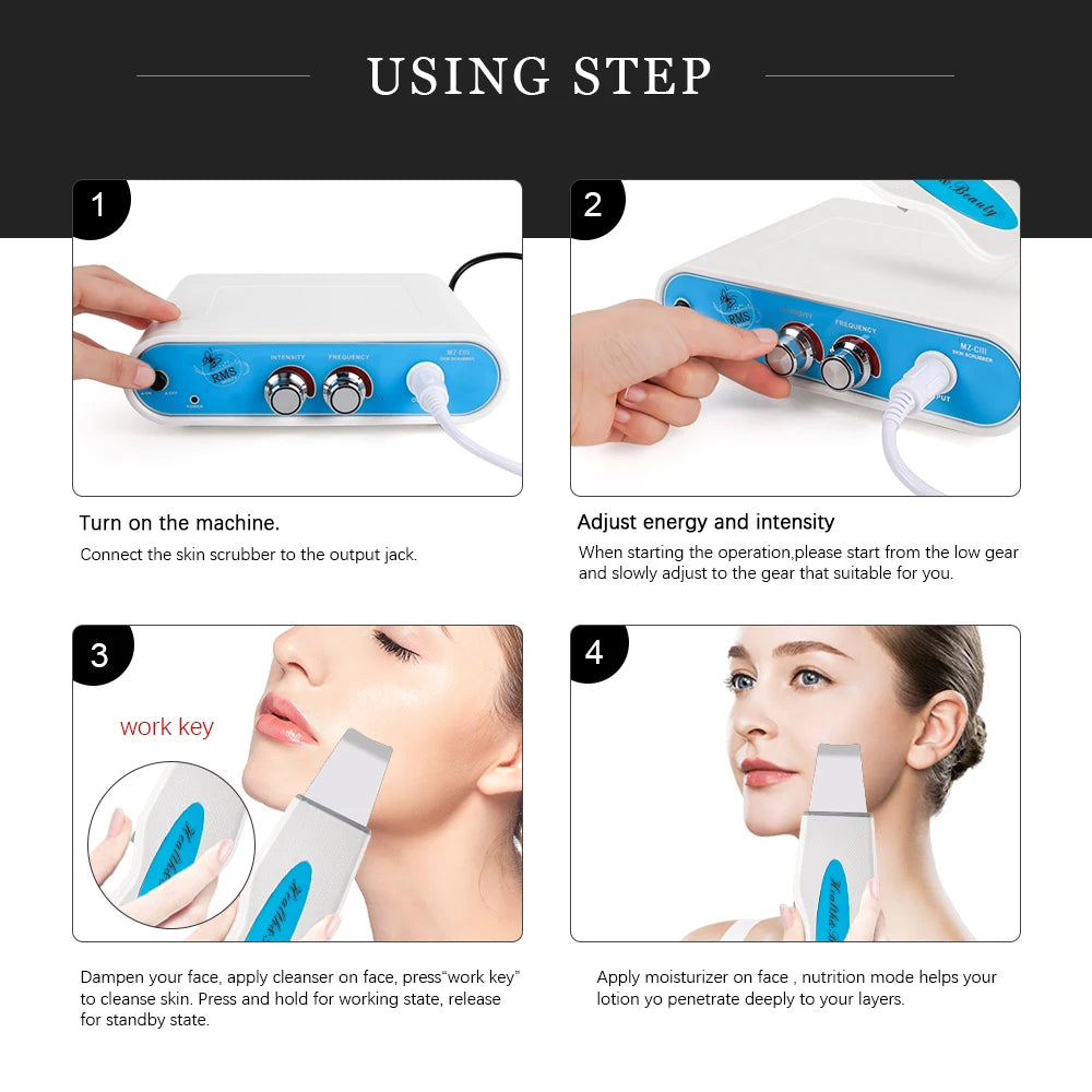 Powerful Ultrasonic Facial Skin Scrubber