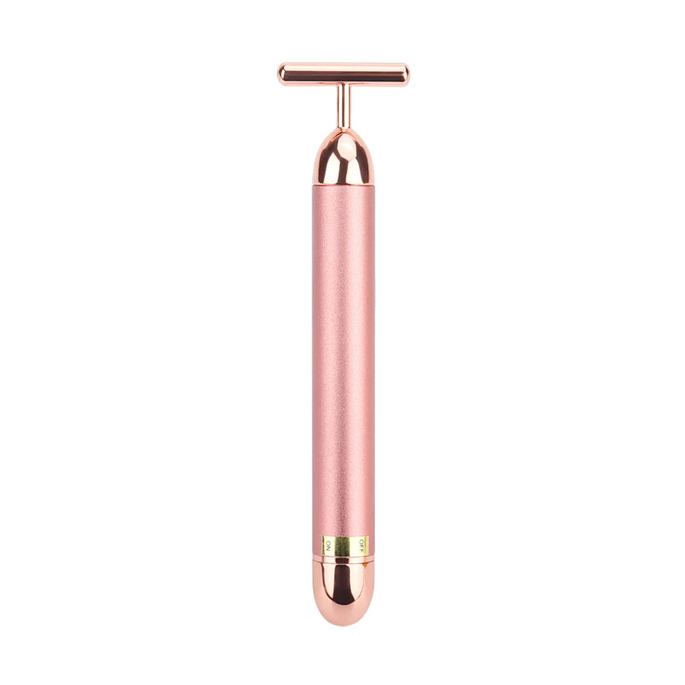 Gold Vibrating Roller Facial Massager