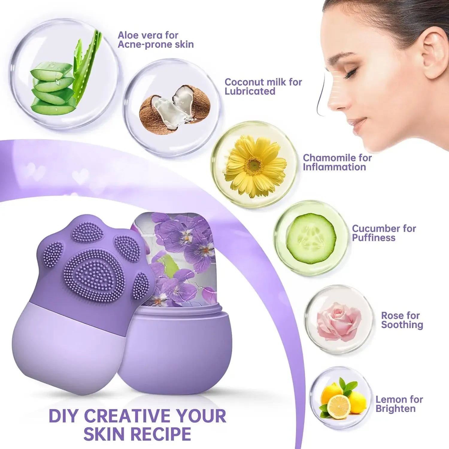 Women Facial Ice Massage Roller