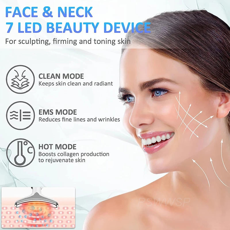 Portable 7 in 1 Facial Neck Beauty Device